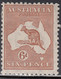 1932 AUSTRALIA  ""Roo""  6d  CHESTNUT (SG#132) MH  VF - Ungebraucht