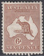 1929 AUSTRALIA KANGAROO 6d CHESTNUT / SMALL MULTIPLE WMK (SG#107) MH FINE - Ongebruikt