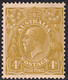 1933 AUSTRALIA KGV 4d YELLOW OLIVE  (SG#129) MH VF - Neufs