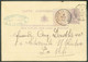 E.P. Carte 5 Centimes Lilas (type 10) Sur Chamois + Tp N°28, Obl. Dc BRAINE-le-CHÂTEAU 6 Nov. 1877 Vers L'Allemagne (tar - Briefkaarten 1871-1909