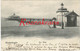 Blankenberge Blankenberghe 1904 Le Pier Belle Epoque Vrouw Met Paraplu En Hond Kiosk Photo Timbres CPA (Zeer Goede Staat - Blankenberge