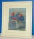 JOLI TABLEAU PASTEL BOUQUET FLEURS CHAMPÊTRES Signé G SENAMAUX Cadre Bois Peint - Pastell