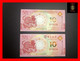 MACAU 10 Patacas 2020  BNU & BoC  "Chinese Zodiac"  Year Of Rat  P. 88 E & 123  Commemorative  Same Last 4 Digit   UNC - Macao