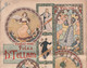 MAGNIFIQUE ANCIENNE PARTITION MUSICALE DECORS ART NOUVEAU ILLUST. DOUHIN.95 .7 PAGES . FORMAT 27 CM SUR 34 CM . - Spartiti