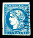 O N°44B, 20c Bleu Type I Rep 1 Obl GC, Très Jolie Pièce. TTB (certificat)  Qualité: Oblitéré  Cote: 850 Euros - 1870 Ausgabe Bordeaux