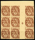 ** N°108la, 2c Blanc: Bloc De 9 Exemplaires Non Dentelé Accidentel Papier GC, Haut De Feuille Avec Interpanneau Et Millé - Varieties: 1900-20 Mint/hinged