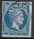 GREECE Plate Flaw In 1872-76  Large Hermes Meshed Paper Issue 20 L Bright Sky Blue Vl. 55 / H 41 A Position 12 - Abarten Und Kuriositäten