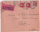 1943 - AFFR. PETAIN - ENVELOPPE EXPRES ! De TULLE (CORREZE) => VICHY - 1941-42 Pétain