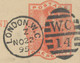 GB 1895 QV 1d Orangered Postcard W Duplex "LONDON.W.C. / W.C / 14" NEW LATEST USAGE - Storia Postale