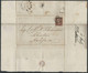 Delcampe - QUEEN VICTORIA ONE PENNY IMPERF RED OL 1843 COVER / LETTER SHEET TO HALIFAX MALTESE CROSS CANCEL - Lettres & Documents