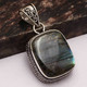 Neuf - Superbe Pendentif En Argent 925 Ciselé Serti D'une Grosse Labradorite Bleutée - Pendentifs