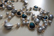 Neuf - Collier Sautoir Plaqué Or Perles Gris Nacré Cristal Bleu Fantaisie 149 Cm - Collane/Catenine