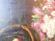 Delcampe - MORTELAZ (XIX-XXème) Huile Sur Toile Grand Format Nature Morte Aux Raisins Cerise Pêche Et Bouquet Fleuri - Olii