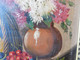 Delcampe - MORTELAZ (XIX-XXème) Huile Sur Toile Grand Format Nature Morte Aux Raisins Cerise Pêche Et Bouquet Fleuri - Olii