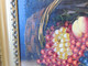 Delcampe - MORTELAZ (XIX-XXème) Huile Sur Toile Grand Format Nature Morte Aux Raisins Cerise Pêche Et Bouquet Fleuri - Olii