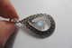 Neuf - Pendentif En Argent 925 Ciselé Serti Goutte Pierre De Lune Moonstone - Pendants