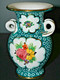 Delcampe - PETIT VASE PORCELAINE ITALY DERUTA FLEURI FLEURS MILIEU XXe MAJOLIQUE VINTAGE COLLECTION VITRINE - Deruta (ITA)