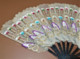 Delcampe - SUPERBE EVENTAIL XIXe Napoléon III Vessie De Porc Peinte FAN COSTUME ELEGANTE Collection Déco Vitrine - Eventails