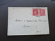 Lettre France Paire Mazelin 1 Franc Rouge Cachet à Déterminer 1947 - Temporary Postmarks