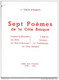 SEPT POEMES DE LA COTE BASQUE < CAMBO LA BLANCHE,LA NIVE,NUIT D'ARNAGA,L'ADOUR, COTE BASQUE//J.GAYET D'ANGERS - Baskenland