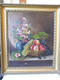 MORTELAZ (XIX-XXème) Huile Sur Toile Grand Format Nature Morte Aux Raisins Pêches Et Bouquet Fleuri - Olii