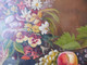 Delcampe - MORTELAZ (XIX-XXème) Huile Sur Toile Grand Format Nature Morte Aux Raisins Pêches Et Bouquet Fleuri - Olii