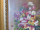 Delcampe - MORTELAZ (XIX-XXème) Huile Sur Toile Grand Format Nature Morte Aux Raisins Pêches Et Bouquet Fleuri - Olii