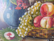 Delcampe - MORTELAZ (XIX-XXème) Huile Sur Toile Grand Format Nature Morte Aux Raisins Pêches Et Bouquet Fleuri - Olii