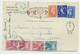 FRANCE TAXE 5FRX3+2FR PARIS 1954 DEVANT CARTE LETTRE LETTER CARD ENGLAND - 1859-1959 Lettres & Documents