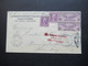 USA 1934 Flugpostmarke Nr. 321 Rechts Ungezähnt Roter Stempel Mit Luftpost Befördert Luftpostamt Köln Flughafen - Storia Postale