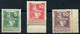 1935 Surtax BEZROBOTNYM (unemployment) - 3 Stamps (MNG-MH) Rare - Fiscali