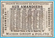 Chromo Gr.s Magasins Aux Amandiers. Calendrier 1888, Ier Semestre. L'habit Aujourd'hui Et Il Y A Un Siècle. Imp. Sicard - Kleinformat : ...-1900