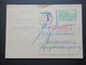 Saarland 1957 Ganzsachen P 41 Ungültig / Beanstandet Mit Nachporto / Roter Stempel Ra1 Nachgebühr F Und T Nach München - Covers & Documents