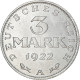 Monnaie, Allemagne, République De Weimar, 3 Mark, 1922, Berlin, SUP, Aluminium - 3 Mark & 3 Reichsmark