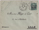 SEMEUSE LIGNEE - 1910 - ENVELOPPE ENTIER SURCHARGEE 123X96 DATE 507 REPIQUAGE "HUGO De CORT" LILLE Au DEPART De DINAN - Overprinted Covers (before 1995)