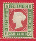 Heligoland N°4 6S Vert & Carmin 1875 * - Heligoland (1867-1890)