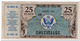 UNITED STATES,MILITARY PAYMENT CERTIFICATE,25 CENTS,1948,P.M17,aF - 1948-1951 - Series 472