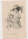 Carte Fantaisie Type Viennoise VIENNE Série 59 /Jeune Femme Avec Chapeau , Fleurs - Ohne Zuordnung