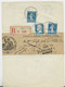 FRANCE SEMEUSE 25C BLEU N°140+30C+ 50C PASTEUR BANDE REC GRIFFE BLEUE NANTUA 6.2.1926 POUR REIMS RETOUR - 1906-38 Semeuse Camée