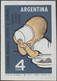 Argentine 1963 Y&T 668 Quatre Essais De Couleurs. Campagne Mondiale Contre La Faim. Enfant Buvant, Petits Pois - ACF - Aktion Gegen Den Hunger