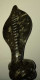 Superbe Sculpture Cobra Orthoceras Fossile Marbre Noir - Andere & Zonder Classificatie