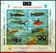 Ref. BR-2722 BRAZIL 1999 FISH, CHINESE NEW YEAR, YEAR OF, THE RABBIT, MI# 2955-62, MINI SHEET MNH 8V Sc# 2722 - Blocks & Kleinbögen