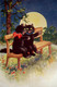 Cpa  Illustrateur CHATS AMOUREUX . PLEINE LUNE .CHAT NOIR . DRESSED CAT BLACK CATS FULL MOON LOVERS  OLD PC - Cats