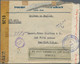 Iran: 1943, 20 R Brown/violett, Horizontal Strip Of Four, Tied To Registered Pan American Air Mail C - Irán