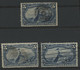 USA N° 288 / N° 132 (x3) Value 60 € 5c Frémont / Rocky Mountains. Used - Used Stamps