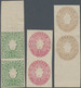 Sachsen - Marken Und Briefe: 1863, 3 Pfg Grün, 1 Ngr Hellrotlila Und 5 Ngr Orangegelb, Je Probedruck - Sachsen