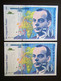 France 1994: 2 X 50 Francs "St Exupery" With Consecutive Serial Numbers - 50 F 1992-1999 ''St Exupéry''