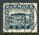 DENMARK 1920 Reunion With North Schleswig 20 Ø., 2 With Pointed Foot  Used.  Michel 111, AFA 113y; Facit 196 V2 - Gebraucht