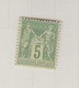 N°106 TYPE SAGE1892- VERT JAUNE (II)  /  NEUF  SANS CHARNIERE ** +50%   BON CENTRAGE+50% - 1898-1900 Sage (Type III)