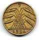 Allemagne  - 10 Reichspfennig  1936 J  -  état  TTB - 10 Renten- & 10 Reichspfennig
